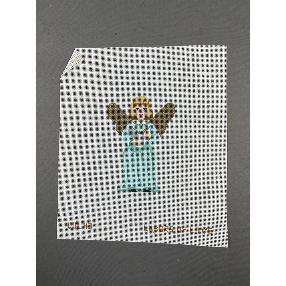 Labors of Love Handpainted HP Needlepoint Canvas - Chirstmas Angel w/ Book